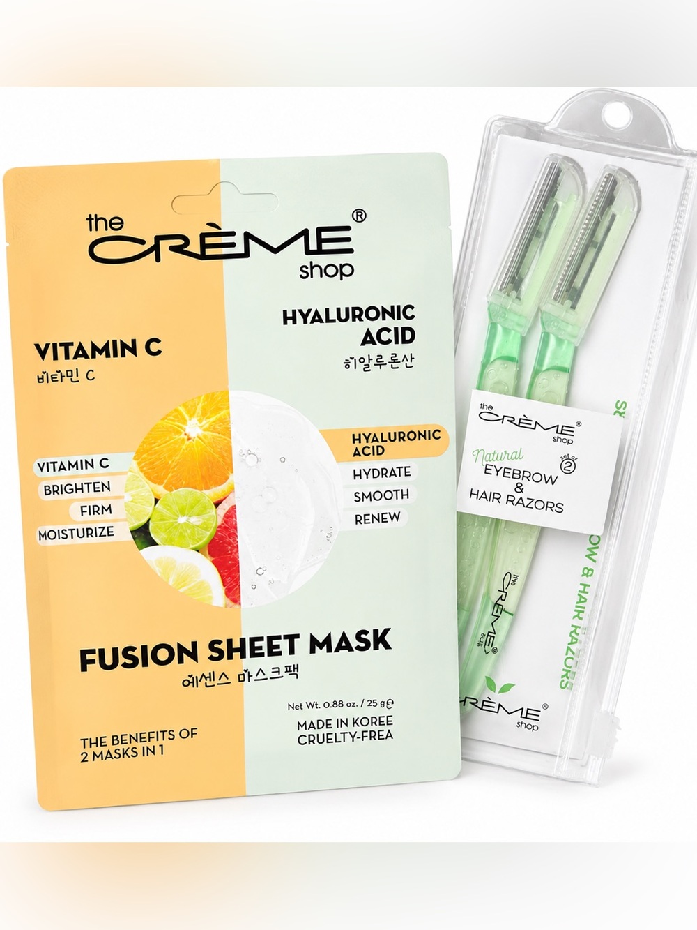 The crème shop beauty items, face mask & face razors new in packaging